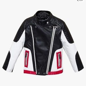 Boys leather motorcycle jacket